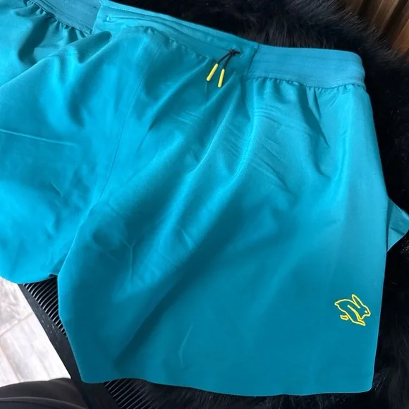 Rabbit Teal Women's Athletic Shorts - Picture 4 of 4
